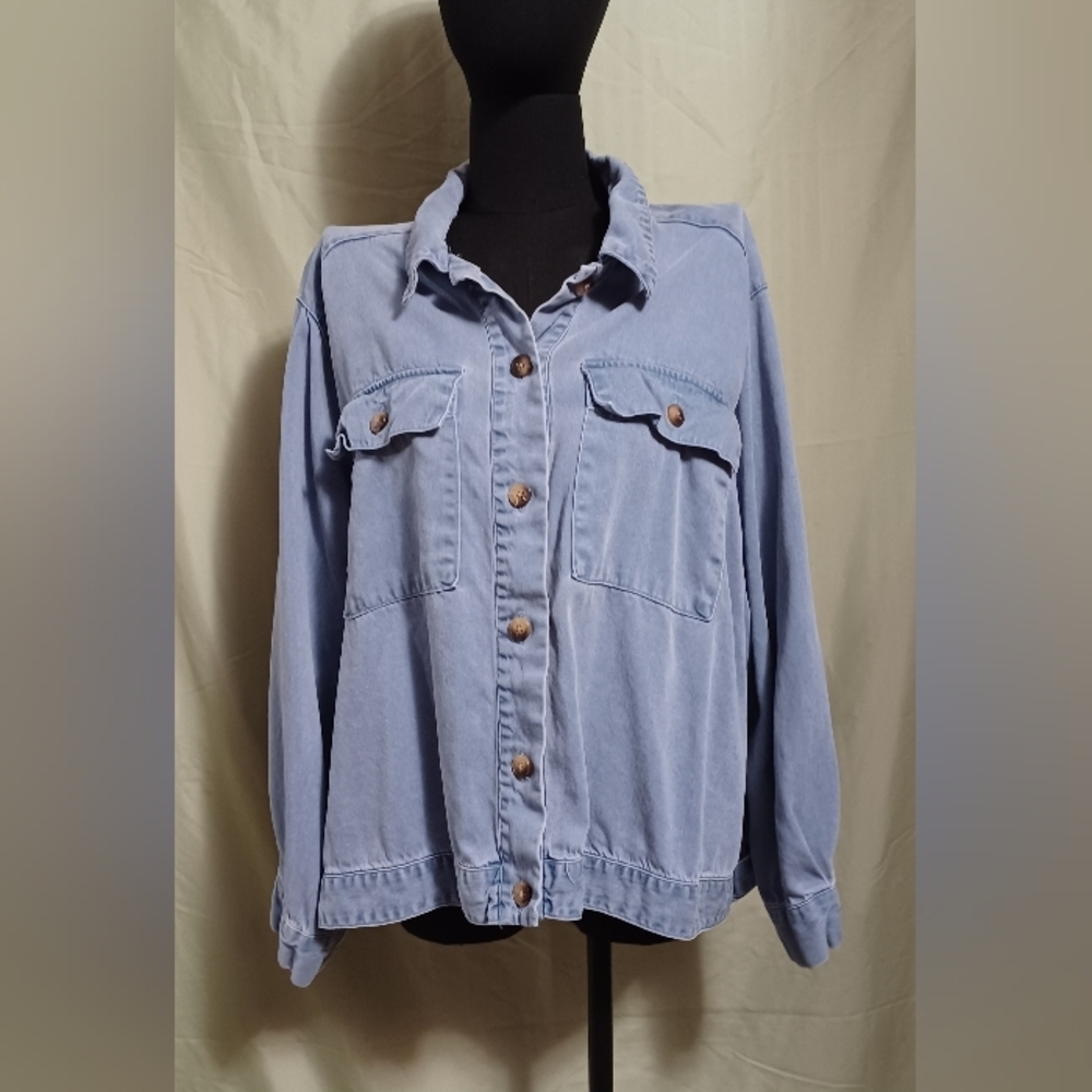 Anthropologies Jane and Delancey Vintage Soft Blue Lightweight Jean Jacket